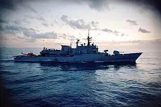 Zeffiro maneuvering at sea on 24 October 2015.