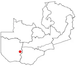 Location of Kataba in Zambia