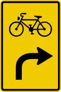 442: Junction for Cyclists (turn right ahead)