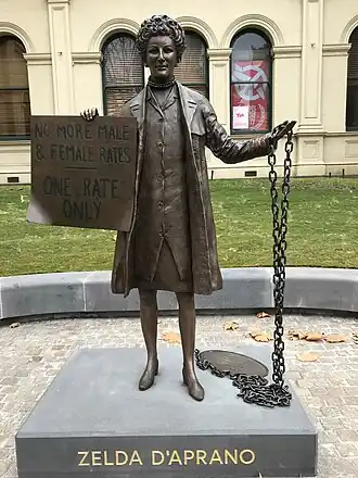 photograph of bronze statue on a plinth