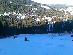 The Vârtop Pass [ro], viewed from the Gălișoaia Peak