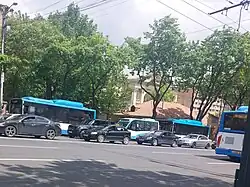 Zhongtong Buses and a GAZelle City minibus on Baghramyan Avenue