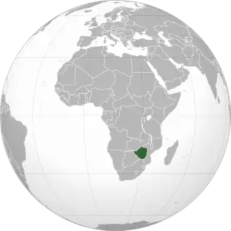 Location of&nbsp;Zimbabwe Rhodesia&nbsp;(dark green)