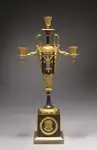 Candelabrum; circa 1800; gilt and patinated metal; overall: 49.9 x 25.7 x 12.3&nbsp;cm; Cleveland Museum of Art (Cleveland, Ohio, US)