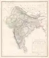 1848 Indian Continent with Delhi Territory