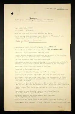 British Army intelligence file for Peter Joseph Ward